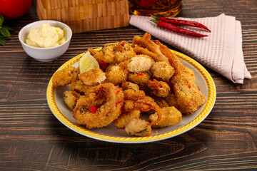 Fritto misto - deep fried seafood mix