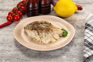 Baked cod fish fillet with spices