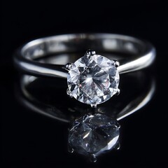 Professional jewelry shot of a solitaire diamond ring.