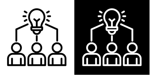 Brainstorming  Icon Set White Mix Style Collection