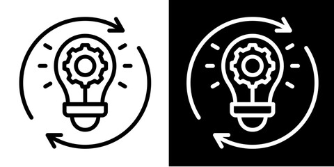 Idea Generation  Icon Set White Mix Style Collection