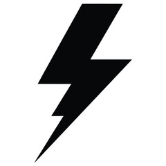 Simple black lightning bolt with sharp angles and minimalist design vector