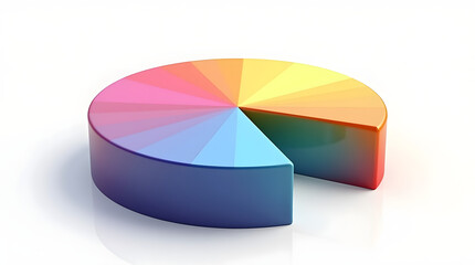 A vibrant pie chart showcasing diverse colors, representing data analysis and statistics.