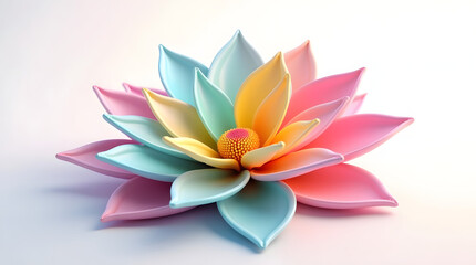 A beautifully crafted pastel-colored flower with soft petals, radiating tranquility and elegance.