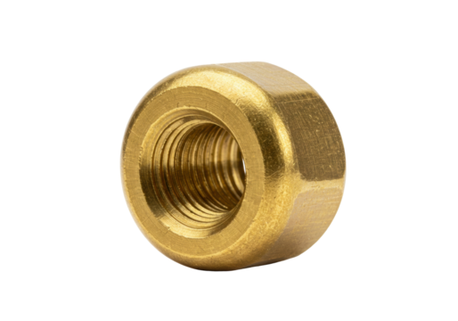 Isolated female pipe threaded hex cap, closing, sealing a metal plumbing, fitting or pipe end