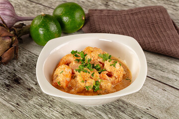 Prawn in white cream sauce