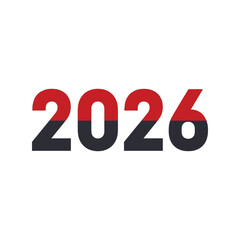 Bold 2026 year numbers future date new year celebration event graphic isolated on white background