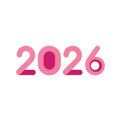Pink 2026 numbers illustration new year celebration future planning event graphic isolated on white background