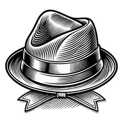 Vintage Fedora Hat Vector Illustration – Classic Retro Style