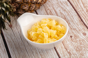 Dry yellow sweet pineapple candy