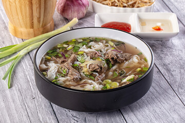 Vietnamese Pho Bo soup with beef