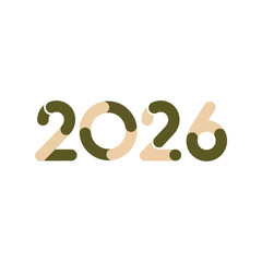 2026 text design festive numbers new year celebration year graphic isolated on white background