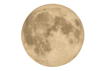 Naklejka premium Full moon illuminating night sky with detailed craters and lunar surface texture on transparent background