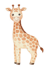 Watercolor Cute cartoon giraffe illustration © Sweet