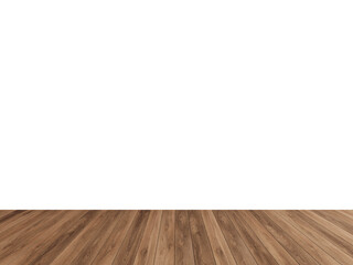 Dark Rustic Wooden Floor with Isolated Wall – Transparent PNG for Interior Mockups, Room Visualizations and Product Display