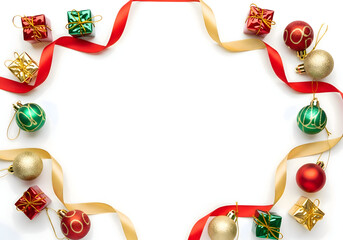 [Generative AI] 크리스마스 리본과 선물 상자 장식 프레임 배경