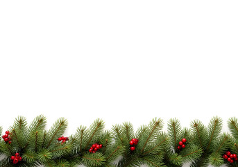 [Generative AI] 크리스마스 파인 가랜드와 레드 베리 상단 배경