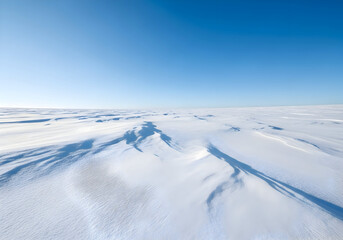 [Generative AI] 눈 덮인 광활한 평원과 푸른 하늘