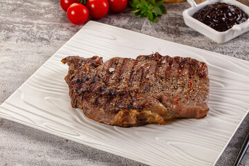 Grilled rib eye beef steak
