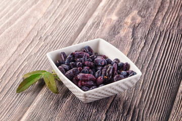 Sweet juicy ripe honeysuckle berries