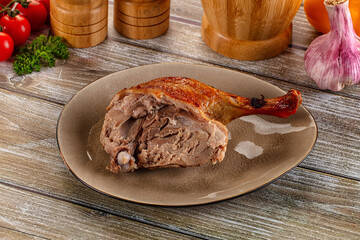Gourmet roasted tasty duck leg