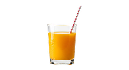 Glass of Orange Juice with Straw  isolated on transparent background, png 