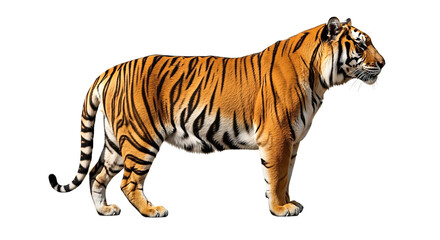 Obraz premium Majestic Tiger Standing Proudly isolated on transparent background, png