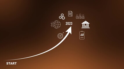 Changes in new planning, business graph with number 2023 new year, start new year concept digital trends,industry and business trend, strategy, investment, business planning.