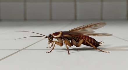 cockroach isolated on white background