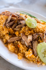 Delicious seafood fried rice with crab, vibrant Asian cuisine full of flavor and freshness.