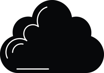 Cloud Icon Vector Illustration Simple Black Shape for Weather Forecast Design and Graphic Element Isolated on Transparent Background