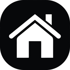 Home Icon House Symbol Navigation Button Rounded Square Shape Sign Vector Glyph Pictogram for App Interface UI UX Design Elements
