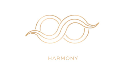 Elegant golden infinity symbol representing eternal harmony and balance, set against a clean white background.