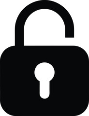 Open Lock Icon Unlock Security Access Symbol Vector Glyph Pictogram for App Interface UI UX System Protection Design Elements