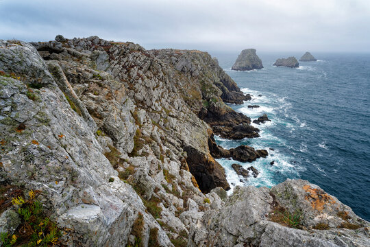"Les Tas de Pois", Peninsula of Crozon, Morgat, Brittany, France.