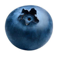 A single ripe blueberry isolated on transparent background