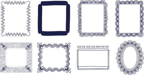 Set of hand drawn decorative frames and borders collection