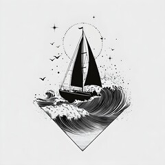 Minimal Sailboat Waves Concept