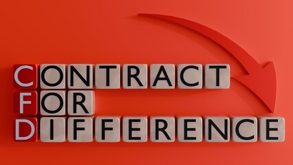 A 3d rendering of scrabble-style letter tiles arranged to spell out 