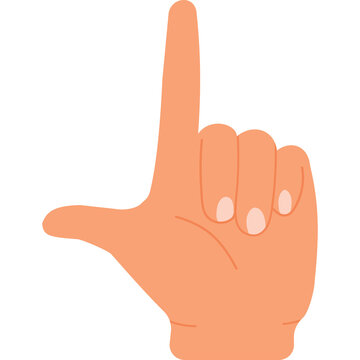 Human Hand Forming Letter L Shape With Transparent Background Digitally Rendered Illustration