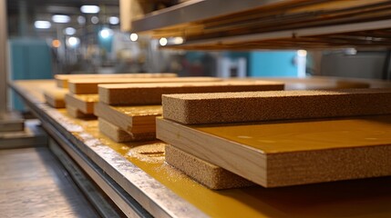 Production of kitchen boards in a factory	