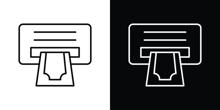 atm cash icon in line design. Editable stroke icon.