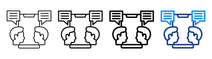 Digital Conversation Icon Different Style Outline Collection Set