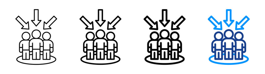 Obraz premium Gathering Icon Different Style Outline Collection Set