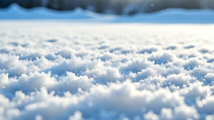 Snowy Landscape Close-Up Glistening Texture & Winter Scenery