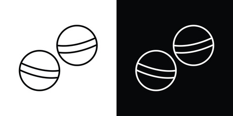 Bath salts bomb icon in line design. Editable stroke icon.