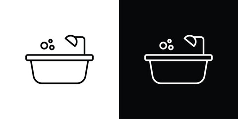 Bathtube icon in line design. Editable stroke icon.