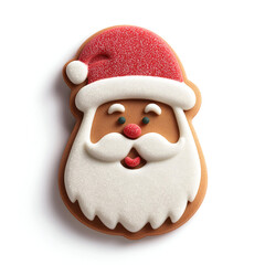 Fototapeta premium Delightful gingerbread cookie shaped like Santa Claus, perfect for festive celebrations and holiday treats.