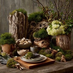 Woodland table scene