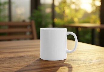 Ceramic Mug on Rustic Wooden Table